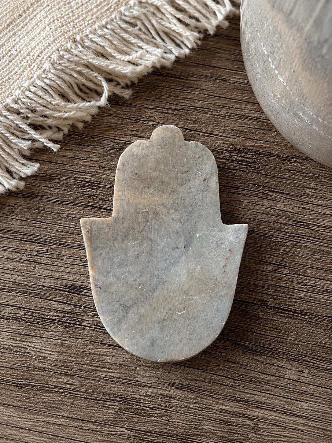 Räucherstäbchenhalter aus Speckstein, 9 x 6 cm Sonnengesicht